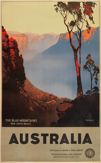 VARIOUS ARTISTS. [AUSTRALIAN TRAVEL.] Group of 5 posters. Each approximately 40x25 inches, 101x63 cm.